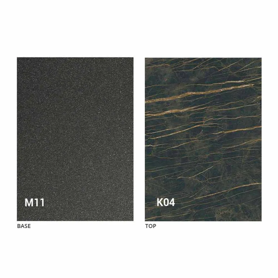 Mesa de jantar de metal e tampo de cerâmica Made in Italy Design - Anaconda Viadurini