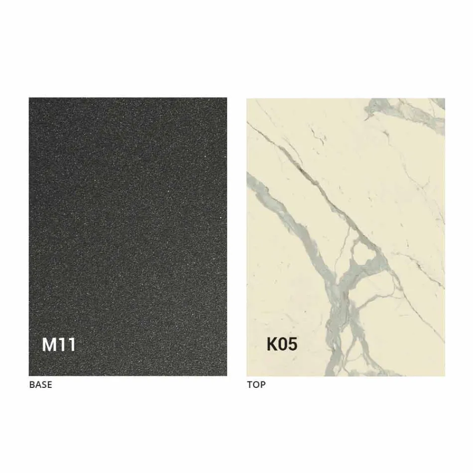 Mesa de jantar de metal e tampo de cerâmica Made in Italy Design - Anaconda Viadurini