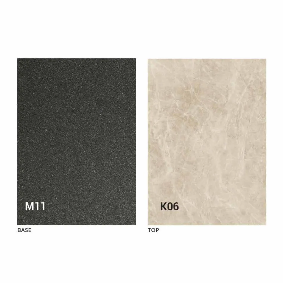 Mesa de jantar de metal e tampo de cerâmica Made in Italy Design - Anaconda Viadurini