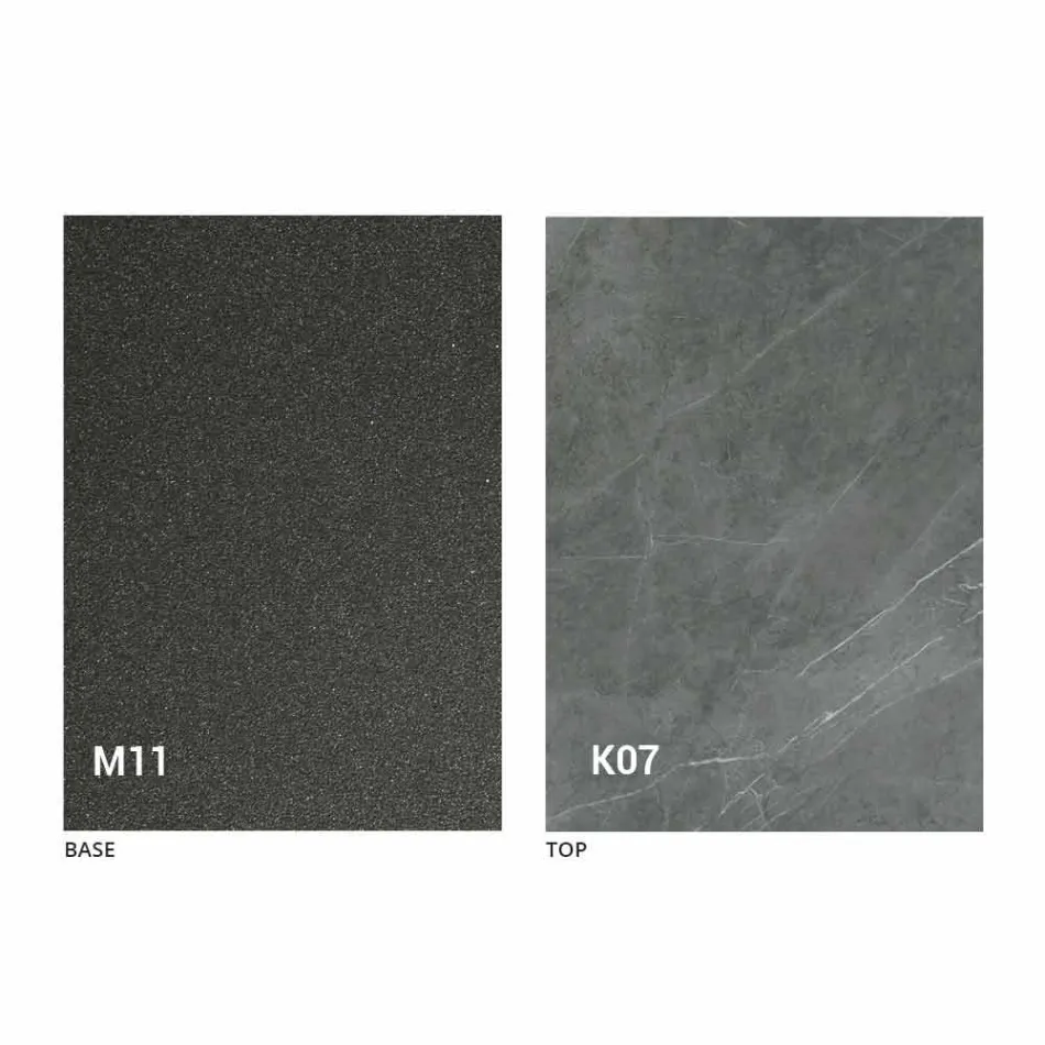 Mesa de jantar de metal e tampo de cerâmica Made in Italy Design - Anaconda Viadurini