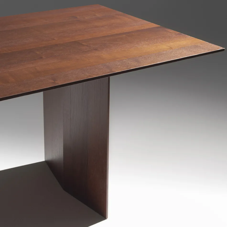 Mesa de jantar em madeira compensada folheada a freixo tratado termicamente - Aquário Viadurini