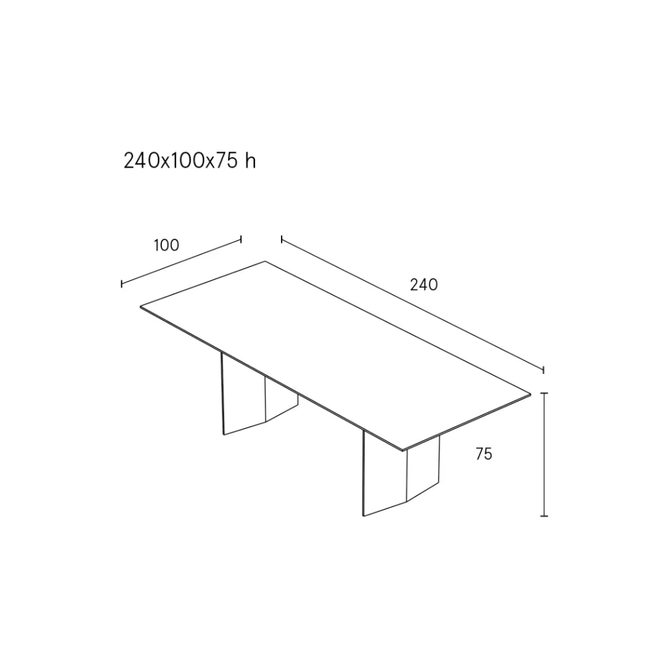 Mesa de jantar em madeira compensada folheada a freixo tratado termicamente - Aquário Viadurini