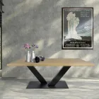 Mesa de Jantar em Carvalho Masellato e Metal Made in Italy - Riad Viadurini