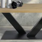 Mesa de Jantar em Carvalho Masellato e Metal Made in Italy - Riad Viadurini