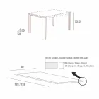 Mesa de Jantar em Vidro Branco e Metal Pintado Made in Italy - Broche Viadurini