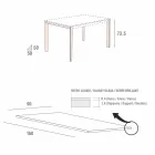 Mesa de Jantar em Vidro Branco e Metal Pintado Made in Italy - Broche Viadurini