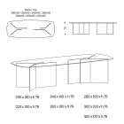 Mesa de jantar de vidro com tampo retangular fabricada na Itália - Charles Viadurini