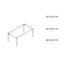 Mesa de Jantar em Vidro e Pés em Carvalho ou Nogueira Canaletto - Aschio Viadurini