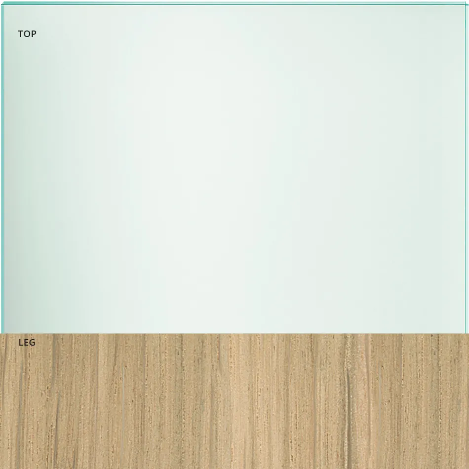 Mesa de Jantar em Vidro e Pés em Carvalho ou Nogueira Canaletto - Aschio Viadurini