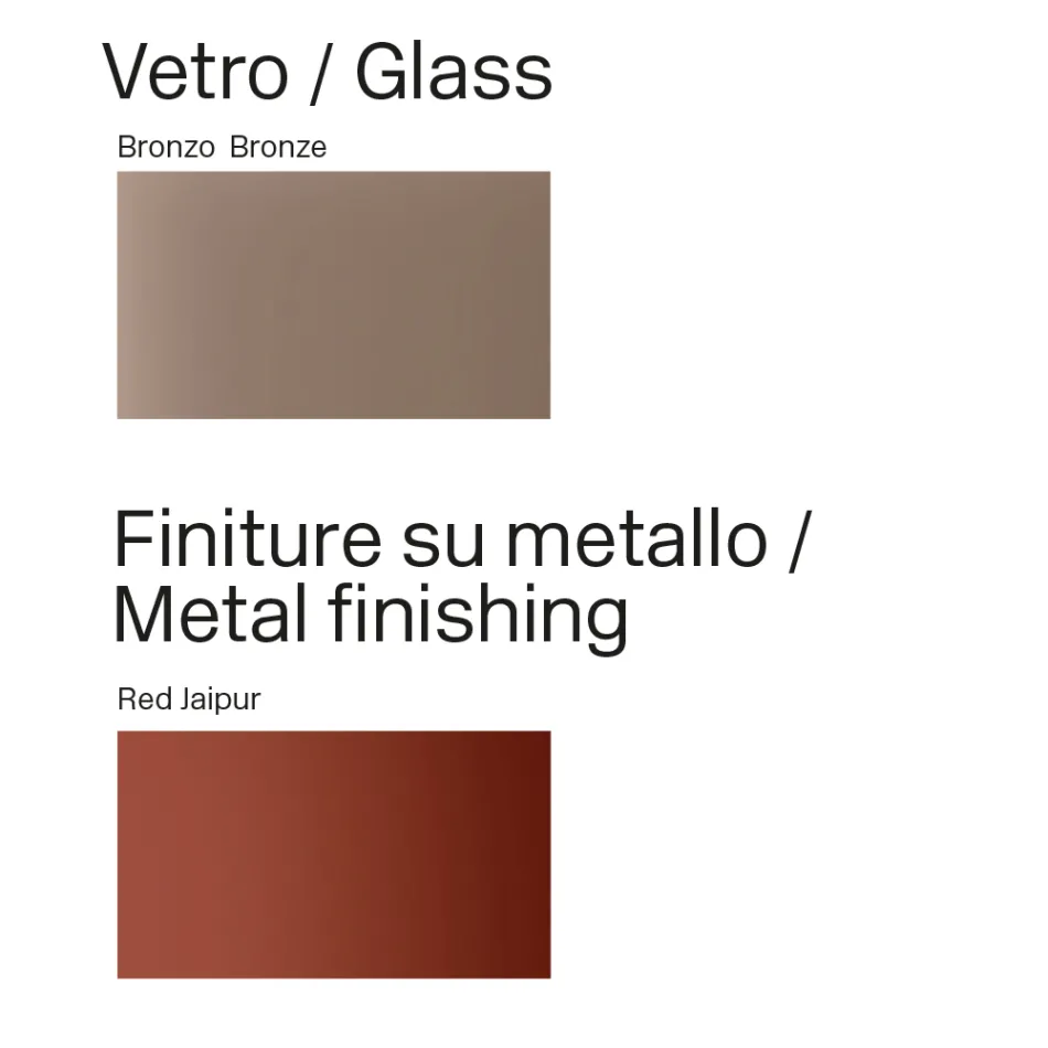 Mesa de jantar moderna em vidro e metal, fabricada na Itália - Duna Viadurini
