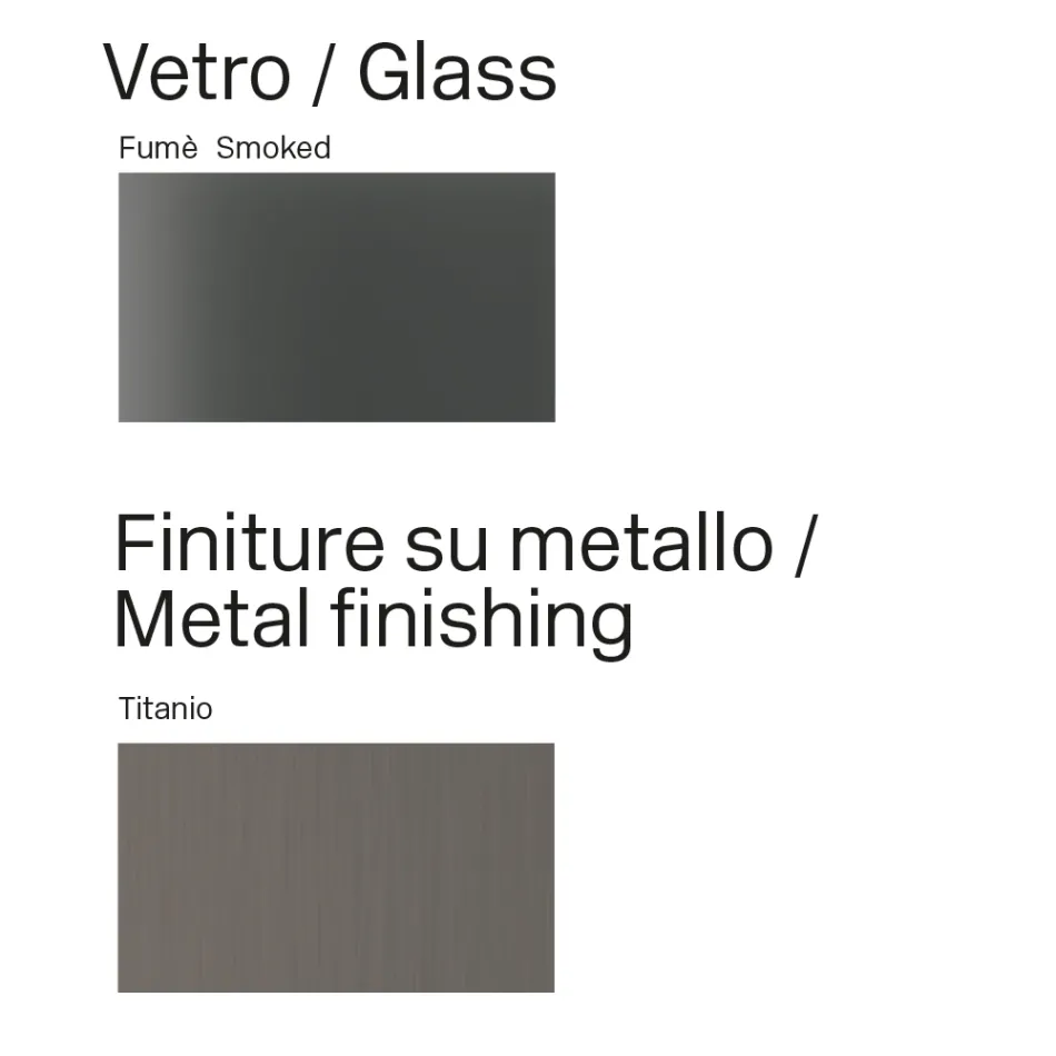 Mesa de jantar moderna em vidro e metal, fabricada na Itália - Duna Viadurini