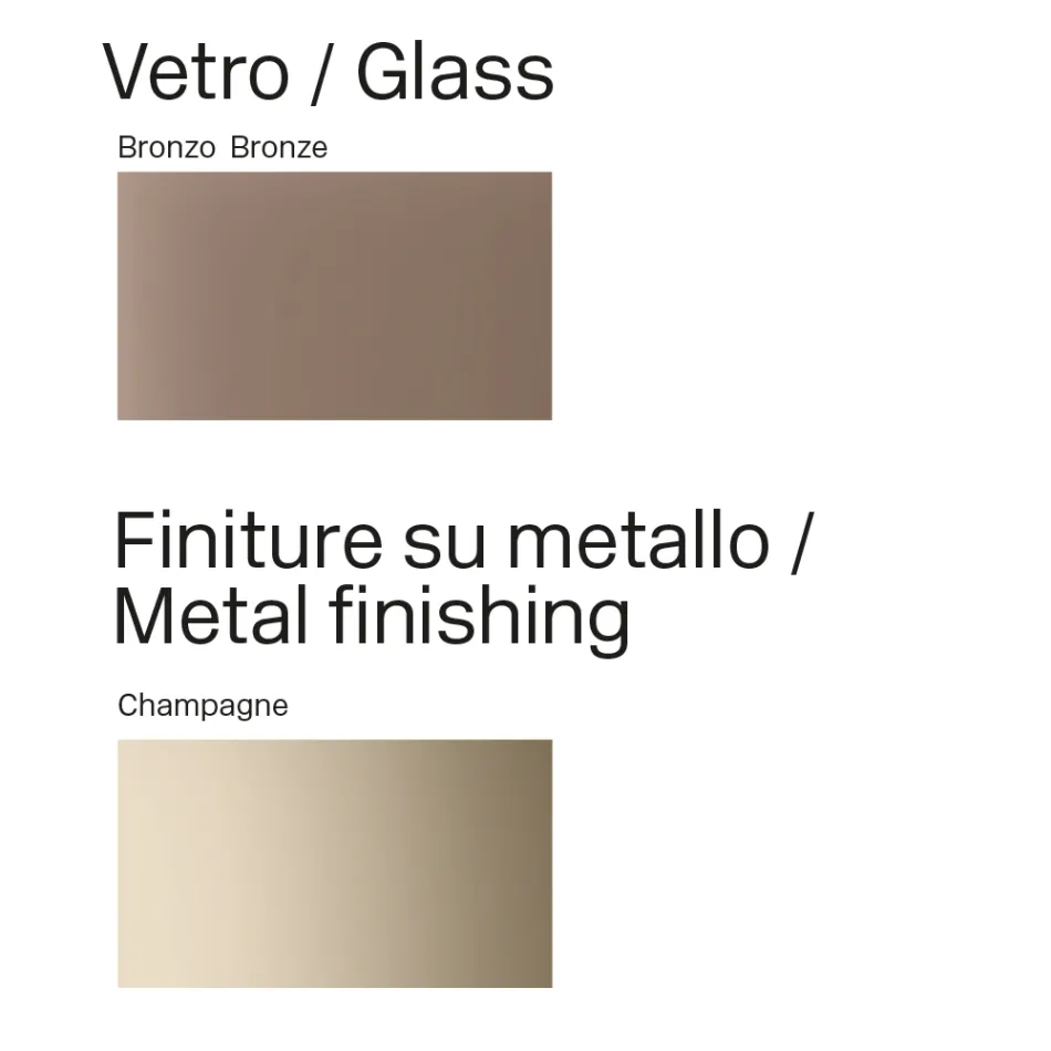 Mesa de jantar moderna em vidro e metal, fabricada na Itália - Duna Viadurini