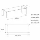 Mesa de Jantar em Vidro Extra-claro Luxo Design 4 Dimensões - Kuduro Viadurini
