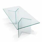 Mesa de Jantar Design em Vidro Extraclear 8 Dimensões - Pollinare Viadurini