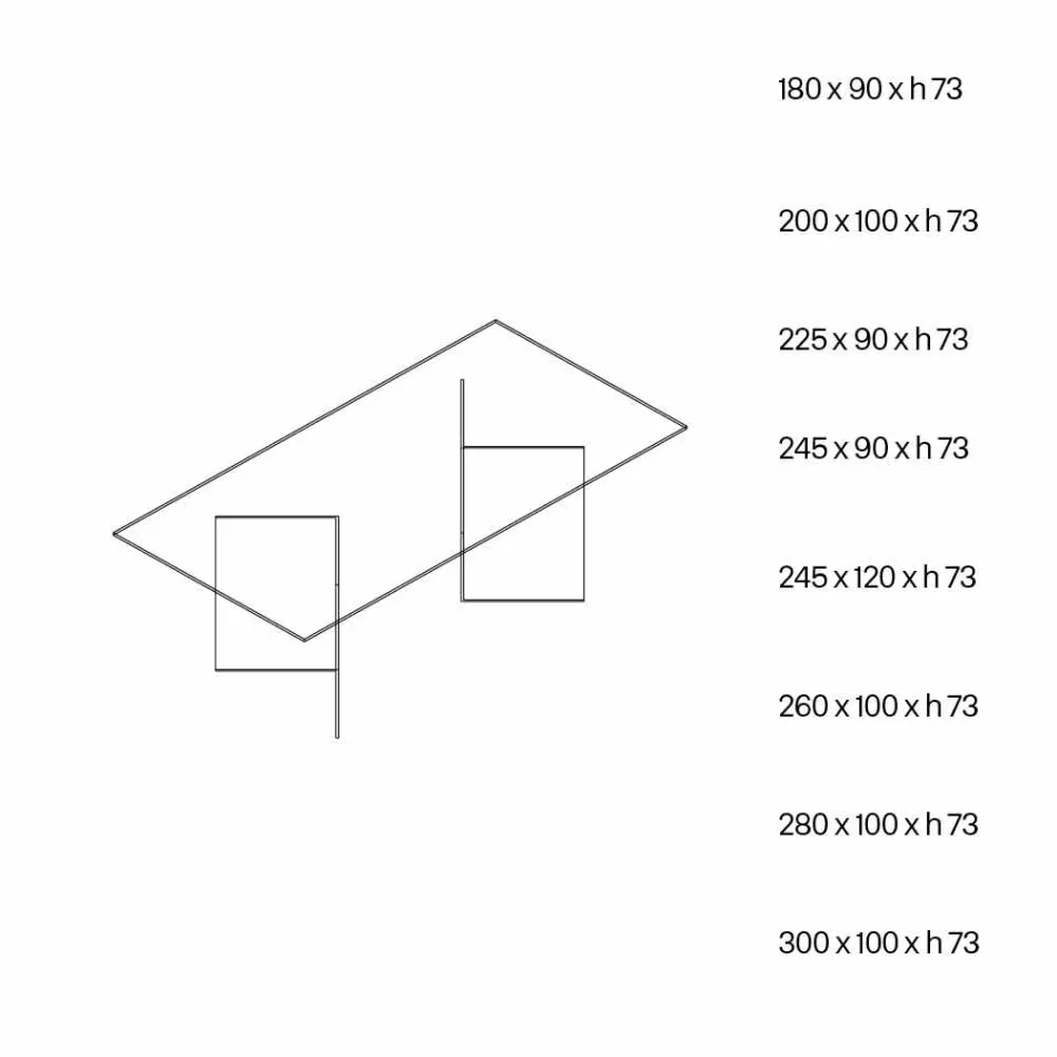 Mesa de Jantar Design em Vidro Extraclear 8 Dimensões - Pollinare Viadurini