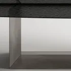 Mesa de jantar de design italiano em vidro fundido com acabamento em bronze ou fumê - Moro Viadurini