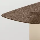Mesa de jantar de design italiano em vidro fundido com acabamento em bronze ou fumê - Moro Viadurini