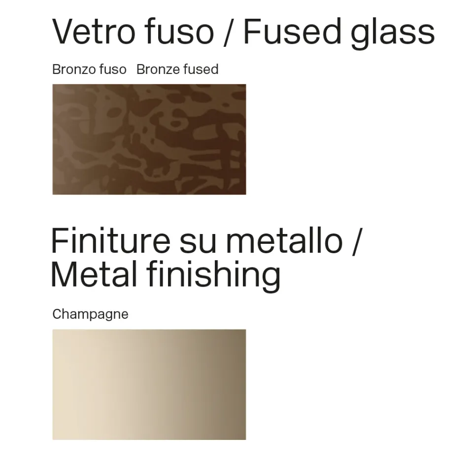 Mesa de jantar de design italiano em vidro fundido com acabamento em bronze ou fumê - Moro Viadurini