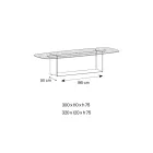 Mesa de jantar de design italiano em vidro fundido com acabamento em bronze ou fumê - Moro Viadurini