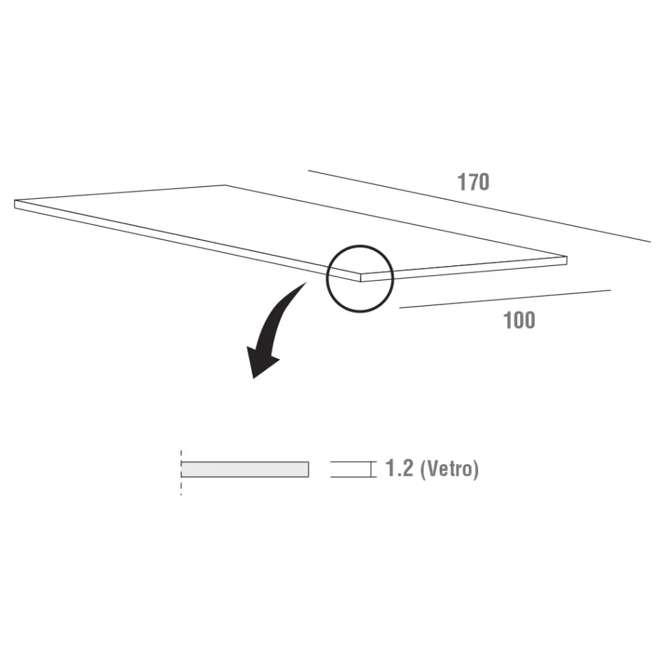 Mesa de jantar luxuosa de vidro temperado e metal fabricada na Itália - Carlino Viadurini