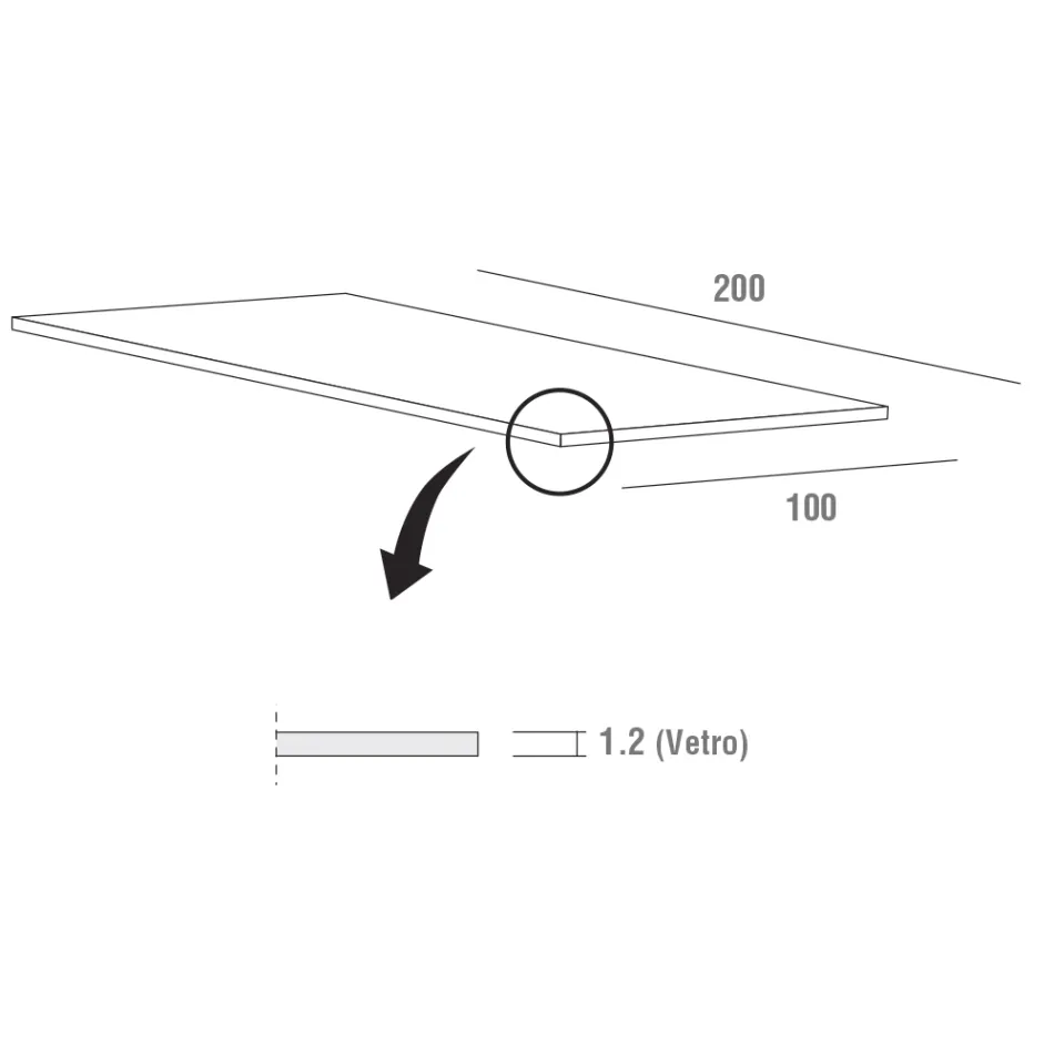 Mesa de jantar luxuosa de vidro temperado e metal fabricada na Itália - Carlino Viadurini