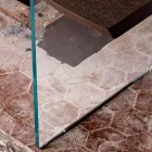 Moderna mesa de jantar 100x200cm em madeira com pernas de vidro Flora Viadurini