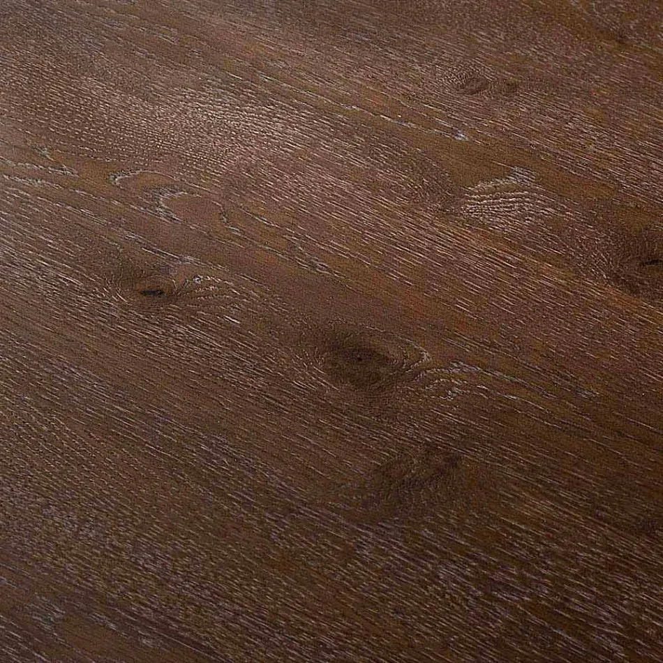 Moderna mesa de jantar 100x200cm em madeira com pernas de vidro Flora Viadurini