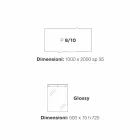 Moderna mesa de jantar 100x200cm em madeira com pernas de vidro Flora Viadurini