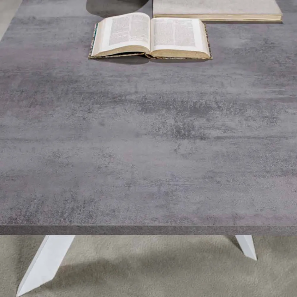 Mesa de jantar extensível moderna, piso laminado - Marliana Viadurini