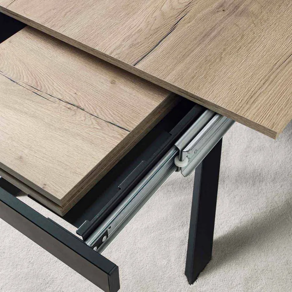 Mesa de jantar extensível moderna, piso laminado - Marliana Viadurini