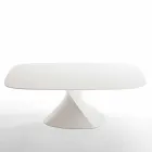 Mesa de jantar moderna de Clark em MDF branco 100x200cm acabamento em carvalho Viadurini