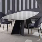 Mesa de Jantar Moderna com Tampo em Grés Porcelanato - Meduno Viadurini