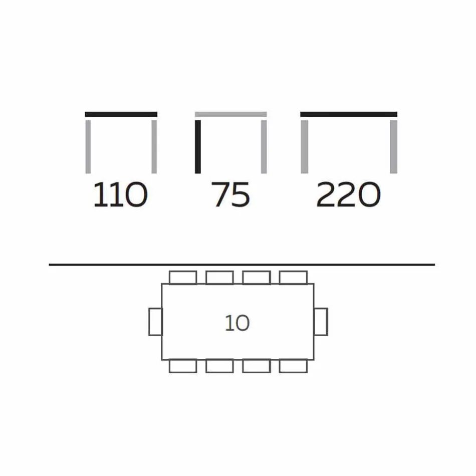 Mesa de jantar moderna em madeira de Gres e Ash Made in Italy - Croma Viadurini