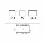 Mesa de jantar moderna em madeira de Gres e Ash Made in Italy - Croma Viadurini