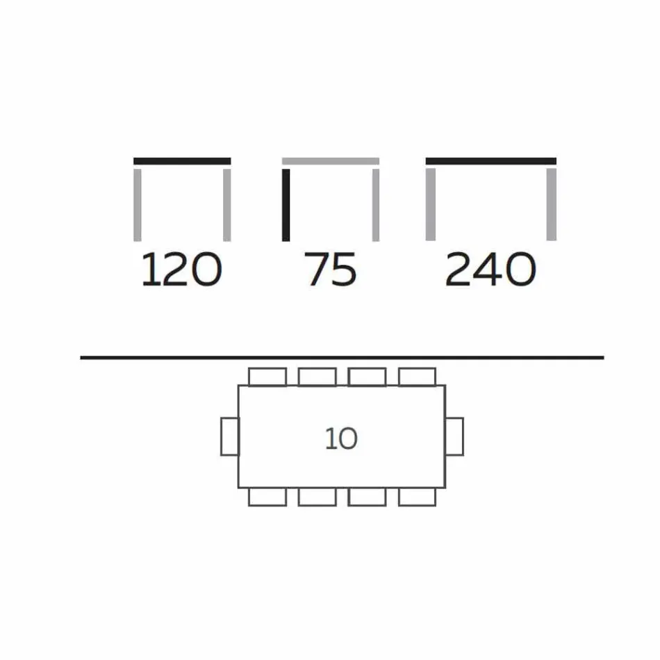 Mesa de jantar moderna em madeira de Gres e Ash Made in Italy - Croma Viadurini