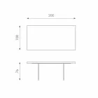 Moderna mesa de jantar em folheado de carvalho, pernas de vidro Nico Viadurini