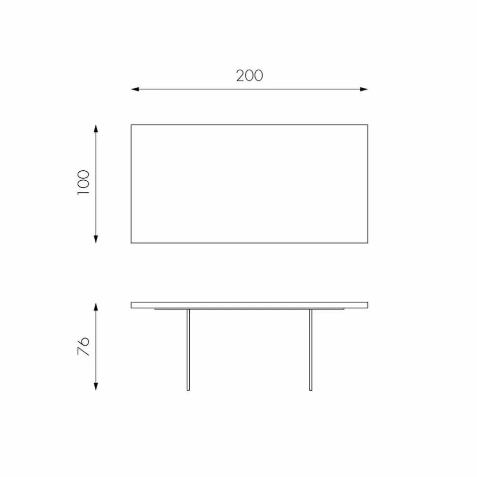 Moderna mesa de jantar em folheado de carvalho, pernas de vidro Nico Viadurini