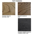 Mesa de jantar moderna em madeira folheada e vidro fabricada na Itália - Strappo Viadurini