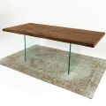 Mesa de jantar moderna em madeira e vidro Venereed fabricada na Itália - Strappo