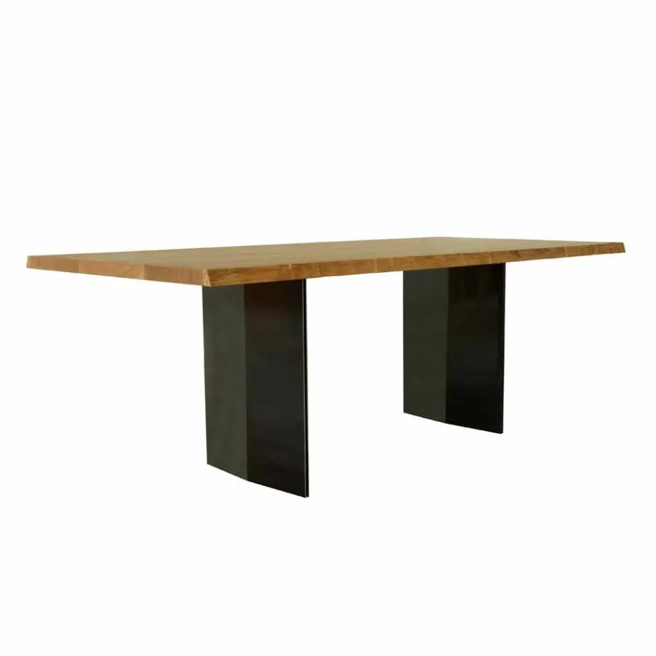 Moderna mesa de jantar de carvalho feita na Itália 200x100cm Paul Viadurini