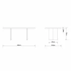 Moderna mesa de jantar de carvalho feita na Itália 200x100cm Paul Viadurini