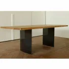 Moderna mesa de jantar de carvalho feita na Itália 200x100cm Paul Viadurini