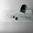 Mesa de jantar moderna em vidro extraleve ou defumado feita na Itália - aleatória Viadurini