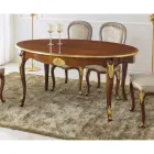 Mesa de Jantar Oval Extensível 270 cm em Madeira Made in Italy - Barroco Viadurini