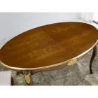 Mesa de Jantar Oval Extensível 270 cm em Madeira Made in Italy - Barroco Viadurini