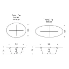 Mesa de Jantar Oval com Tampo e Base em Vidro Made in Italy - Tiseo Viadurini