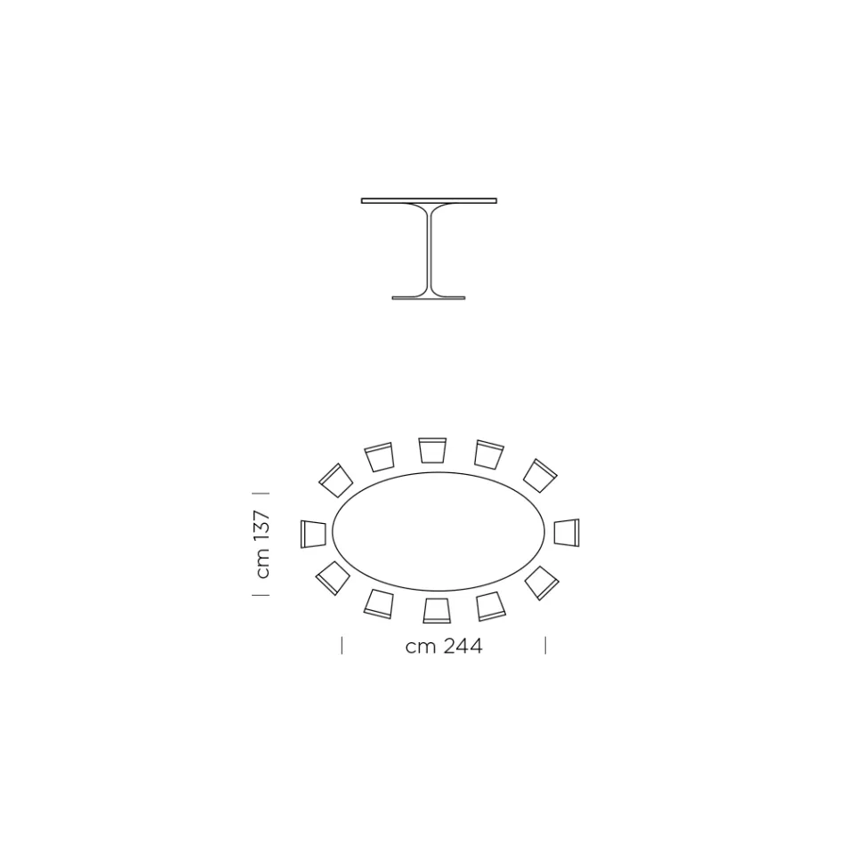 Mesa de jantar oval com tampo Fenix de luxo Made in Italy - dólares Viadurini