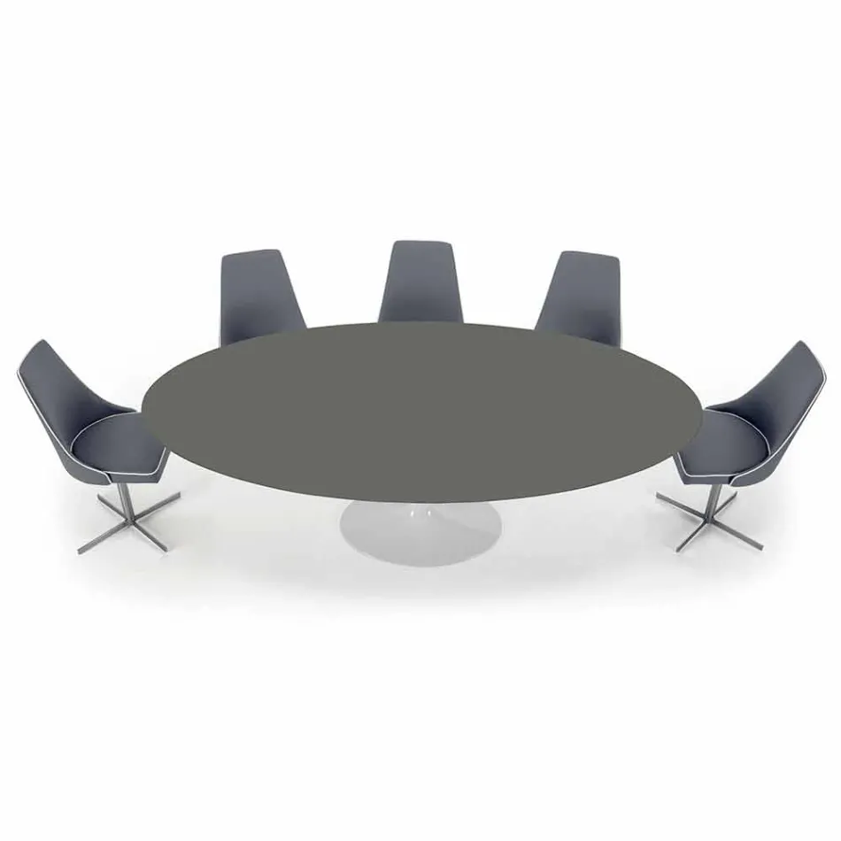 Mesa de jantar oval com tampo Fenix de luxo Made in Italy - dólares Viadurini