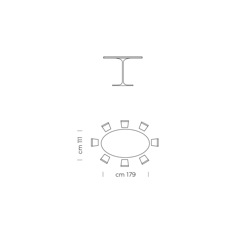 Mesa de jantar oval com tampo Fenix de luxo Made in Italy - dólares Viadurini