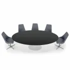 Mesa de Jantar Oval em Laminado e Alumínio Fabricado na Itália, Preciosa - Dólares Viadurini